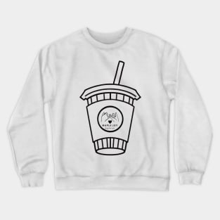 Coffe / boba addicts cup with logo. Crewneck Sweatshirt